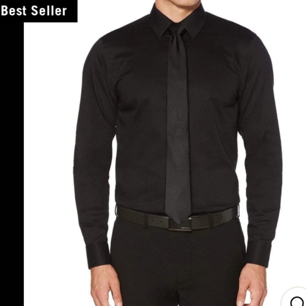 Black Perry Ellis slim fit shirt